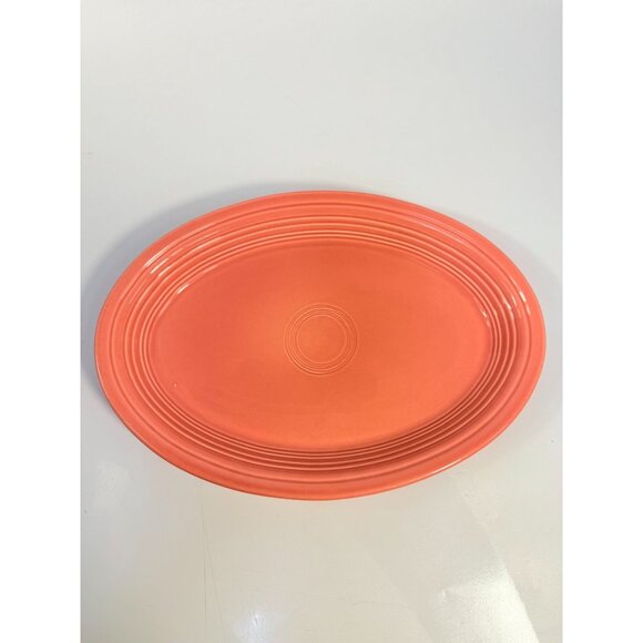 Fiestaware Rose Pink Oval Serving Platter Fiesta Plate Dish 13.5" Vintage Large - Picture 2 of 16
